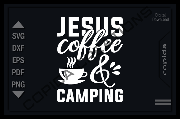 Jesus Coffee Camping SVG Cutting File: Merging Faith, Nature, and Craft