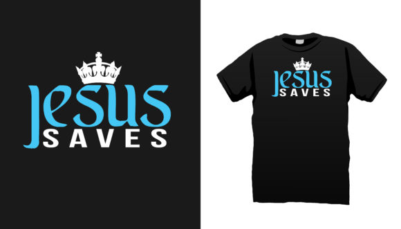 Jesus Saves Crown Vector for Faith-Based Design
